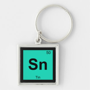 Sn - Tin Chemistry Periodic Table Symbol Element Sleutelhanger