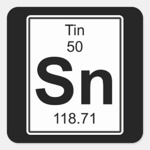 Sn - tin vierkante sticker