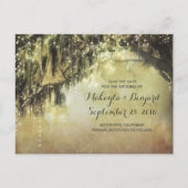 Snaar van Lichten & Oude boom Sla het datum briefk Aankondigingskaart (Voorkant)