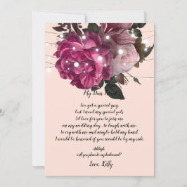 snaarlicht Burgundy zal mijn bruidsmeisje zijn Kaart