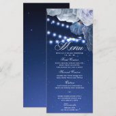Snaarlichten sterren Blauw Elegant Menu (Voorkant / Achterkant)