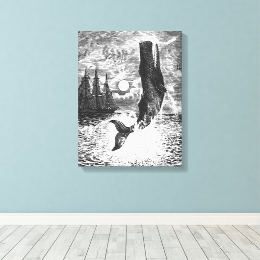 snaarwalvissen, zeedieren canvas afdruk (Insitu (Houten vloer))