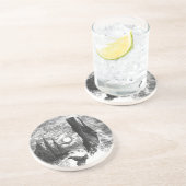  snaarwalvissen, zeedieren zandsteen onderzetter (Zijkant)