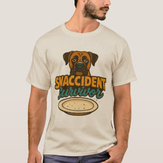 "SNACCIDENT Survivor" Grappig Boxer Hond T-shirt