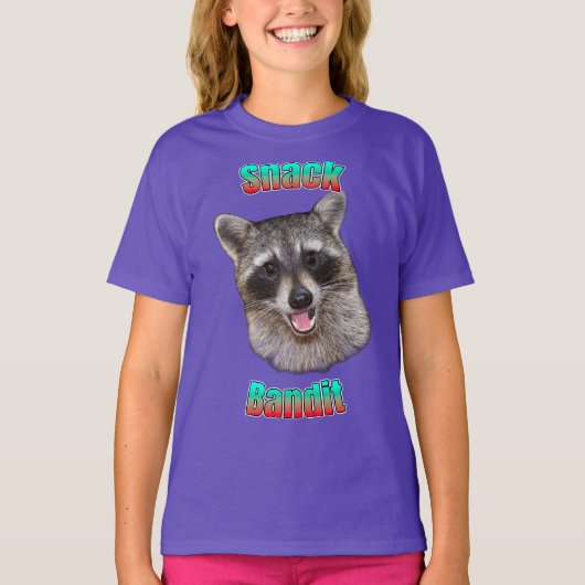 Snack Bandit Funny Raccoon Kinder T-shirt (Voorkant)