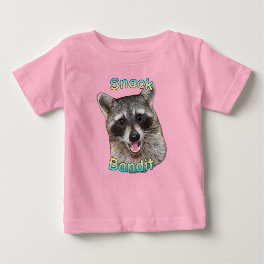 Snack Bandit Funny Raccoon Peuter T-shirt – Schatt (Voorkant)