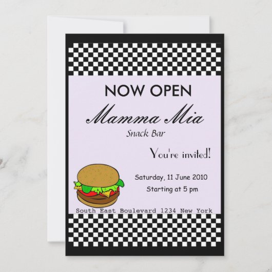 Snack Bar Opening Party Invitation (Devant)