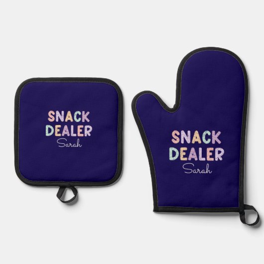 Snack dealer grappige moeder Moederdag Gift Ovenwant & Pannenlap Set (Voorkant)