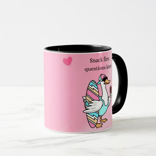 Snack First, Questions Later Mug | Cool Duck  (Devant droit)