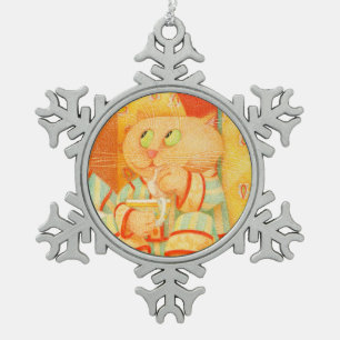 SNACK KAT Pewter Sneeuwvlok Ornament