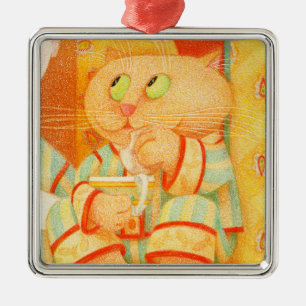 SNACK KAT Premium Square Ornament