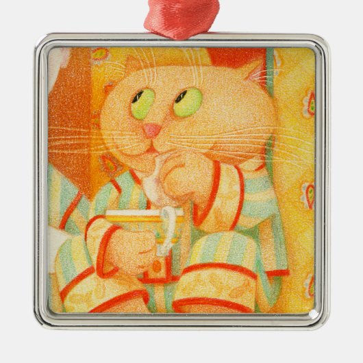 SNACK KAT Premium Square Ornament (Voorkant)