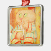 SNACK KAT Premium Square Ornament (Links)