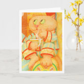 SNACK KITTY Carte d'anniversaire (Fleur jaune)