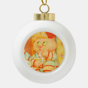 SNACK KITTY en céramique Ball Ornement
