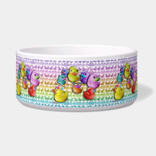 SNACK- OF PET-BOWLS Small & Large - RUBBER DUCKIES Voerbakje