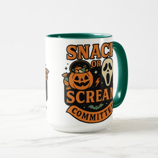 Snack or Scream Committee | Halloween Mok (Voorkant rechts)