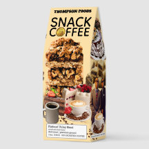 SNACK Roasted Coffee, 12oz Bag, Dark Roast, Flath