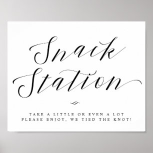 Snack Station Chic Bruilofts- of Trouwfeestbordje Poster