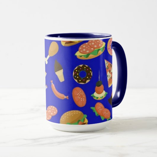 Snack Time Blue Coffee Mug (Devant droit)