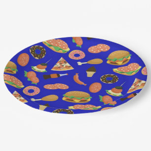 Snack Time Blue Picnic Papieren Bordje