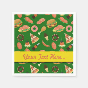 Snack Time Green Picnic Napkins Servet