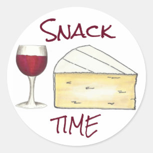 Snack Time Red Merlot Wine + Brie Sticker