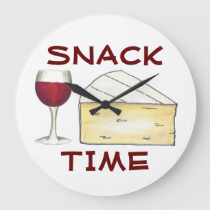 Snack Time Red Wine Glass Brie Cheese Foodie Grote Klok