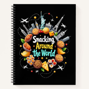 Snacken over de hele wereld Fast Food Travel Reize Notitieboek