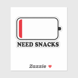 Snacks Batterij Vinyl Sticker, Snacks Sticker