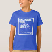 Snacks FLVS. WiFi. Apprenez. Recommencer. T-shirt (Devant)