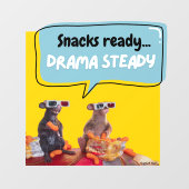 Snacks klaar, drama stabiel raamsticker (Vel)