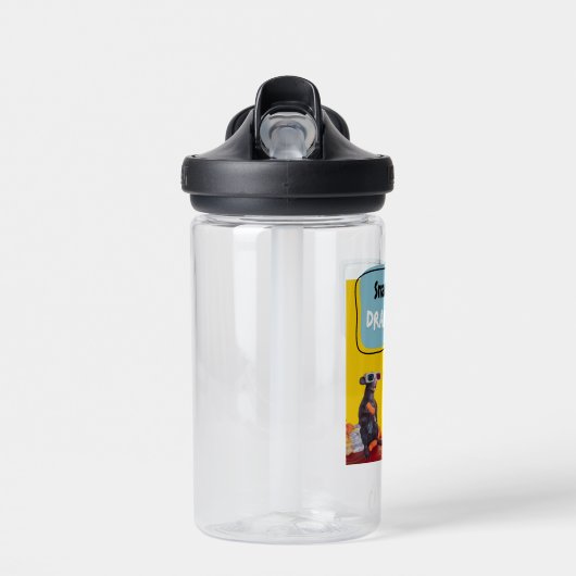 Snacks klaar, drama stabiel waterfles (Voorkant)