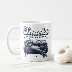 Snacks Maken Me Aardiger Grappige Wasbeer Dier Tac Koffiemok