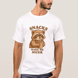 Snacks maken me aardiger Grappige wasbeer T-shirt