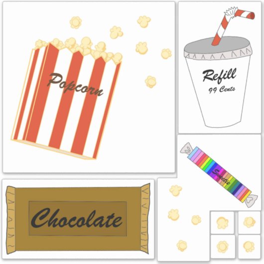 Snacks met Movie Theater Sticker (Voorkant)