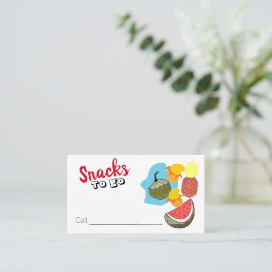Snacks pour aller idée carte de visite (Debout devant)