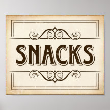 SNACKS Sign Print