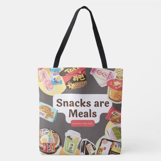 Snacks zijn maaltijden Canvas tas - grappige dagel (Voorkant)