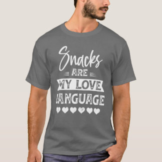 Snacks zijn mijn liefdestaal liefdescadeau retro t-shirt