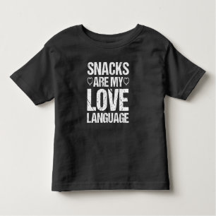 Snacks zijn mijn liefdestaal, momentopnamen kinder shirts