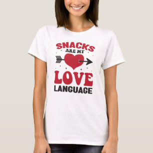 Snacks zijn mijn liefdestaal, momentopnamen t-shirt