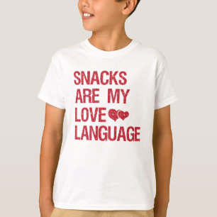 Snacks zijn mijn liefdestaal, momentopnamen t-shirt