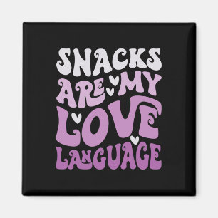 Snacks zijn mijn liefdestaal Valentijnsdag Kindere Magneet