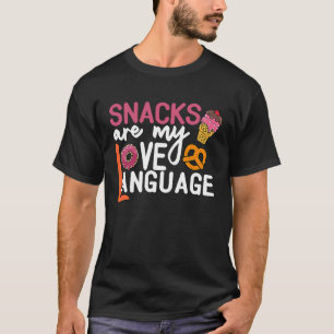 Snacks zijn My Love Language Retro Gezegde T-shirt