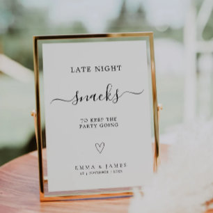 Snackstation tekenen late night snacks minimalisti kaart