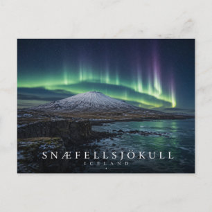 Snæfellsjökull Gletsjer Vulkanen IJsland Aurora Briefkaart