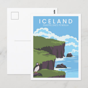 Snaefellsnes Iceland Travel Place Illustratie Briefkaart