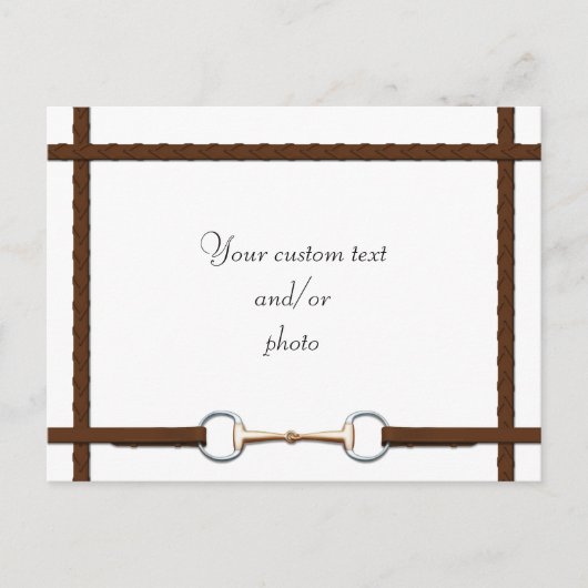Snaffle Bit & Lace Teugels Aangepaste Paard Foto Briefkaart (Voorkant)