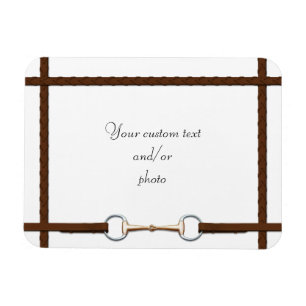 Snaffle Bit & Laced Reins Custom Horse Photo Magneet